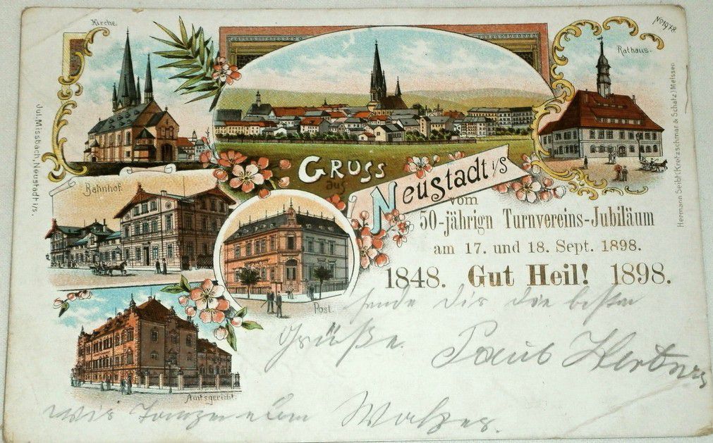 Německo - Neustadt 1898 litografie