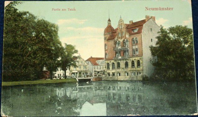 Německo - Neumünster: Partie am Teich 1909