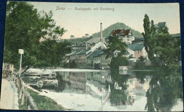 Německo Jena: Saalepartie mit Hausberg 1909