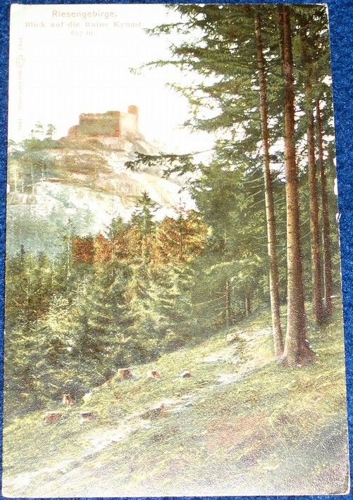 Polsko: Krkonoše (Riesengebirge), hrad Chojník (Kynast) 1910