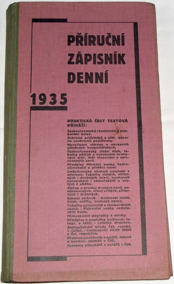 Příruční zápisník denní 1935