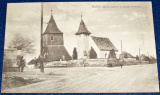 Malín: Stará zvonice s novým kostelem 1924 