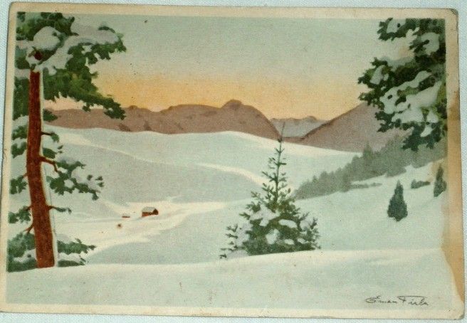 Vánoční přání: zimní krajina (1941)
