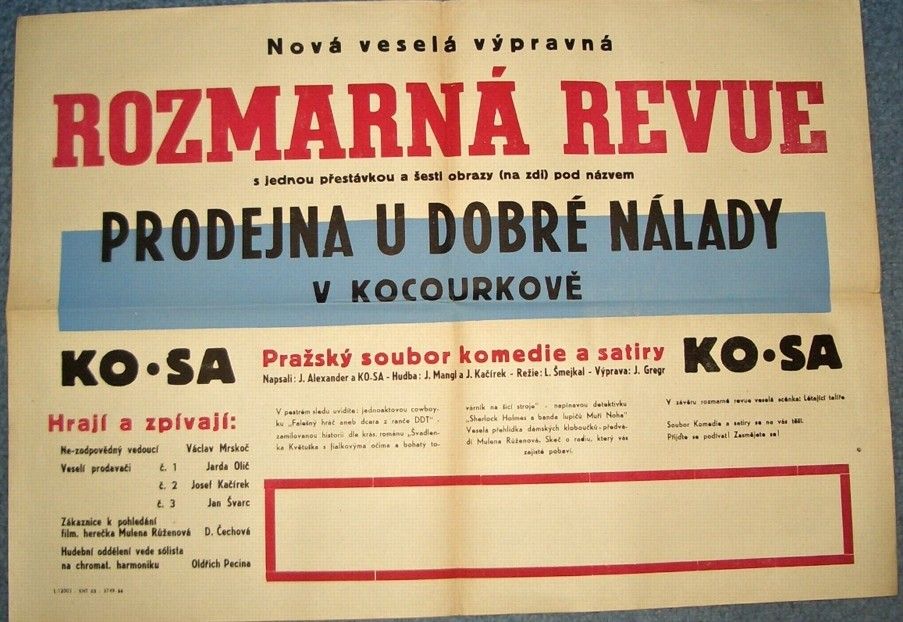 starý plakát: Pražský soubor KO.SA Rozmarná revue