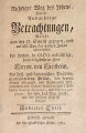 von Hirnheim Hieronimus - Andächtige Betrachtungen (1764)