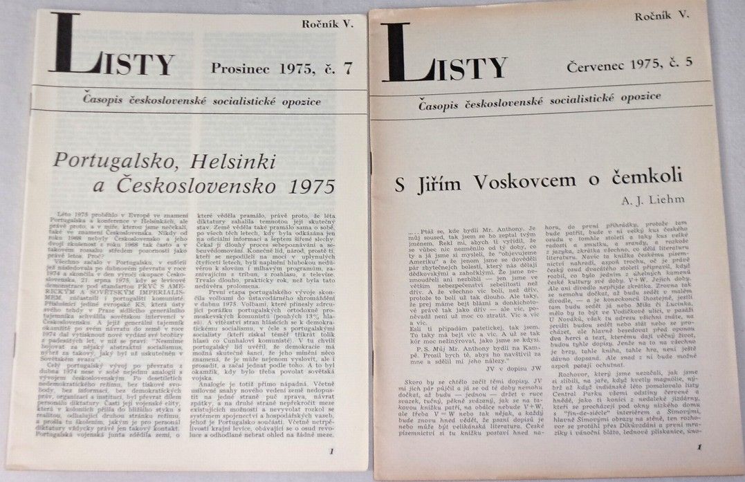 Listy č. 5, 7/1975, ročník V.