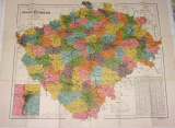 Příruční mapa Království českého s politickým přehledem 1888