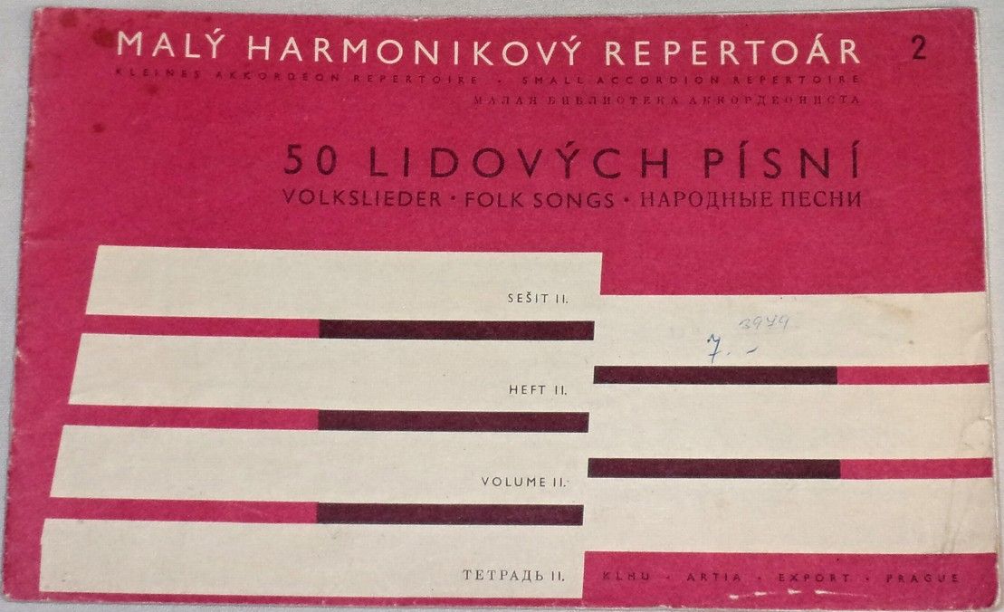 Malý harmonikový repertoár 2: 50 lidových písní