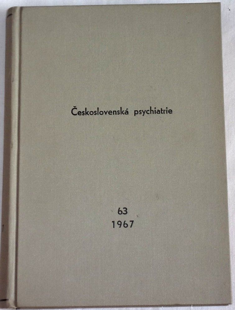 Československá psychiatrie, ročník 63