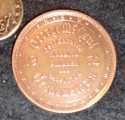 New Zealand Penny Token 1874, George McCaul, Grahamstown