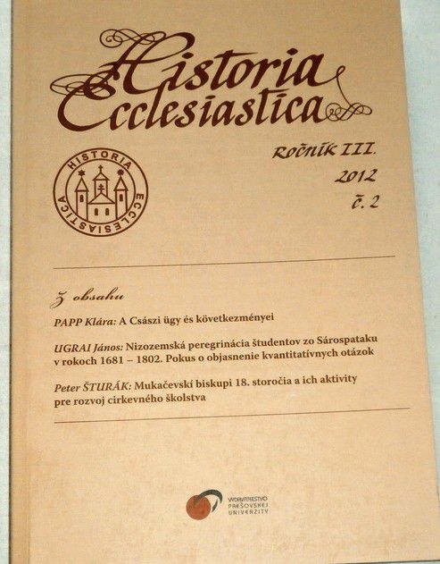 Historia Ecclesiastica ročník III. 2012 č. 2