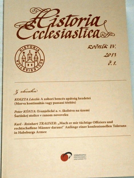 Historia Ecclesiastica ročník IV. 2013 č. 1